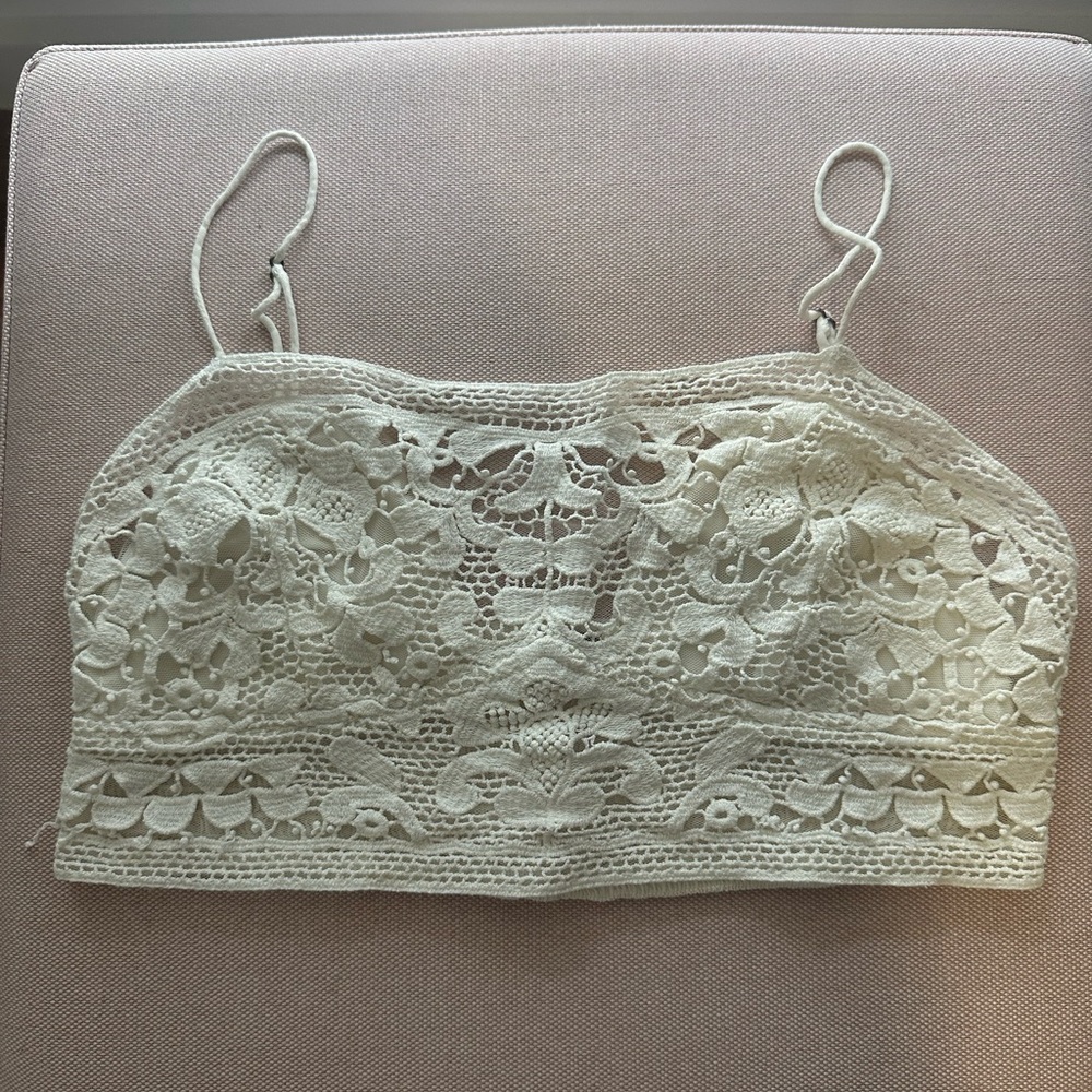 Free People Lyra cotton-lace bralette top in ivory